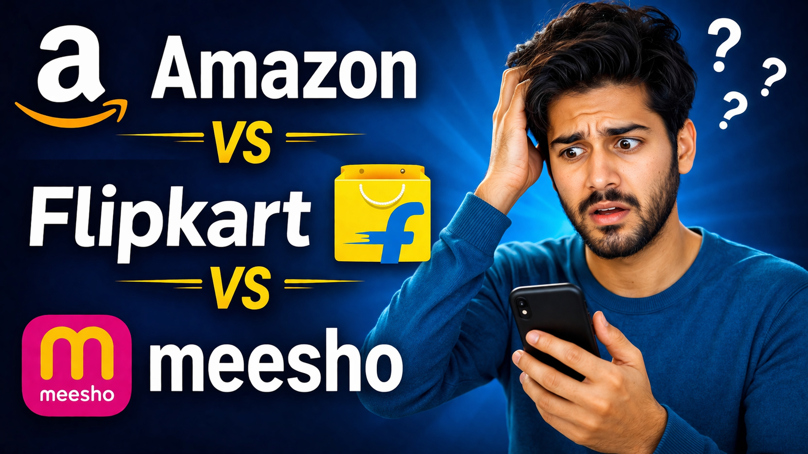 Amazon vs Flipkart Vs Meesho