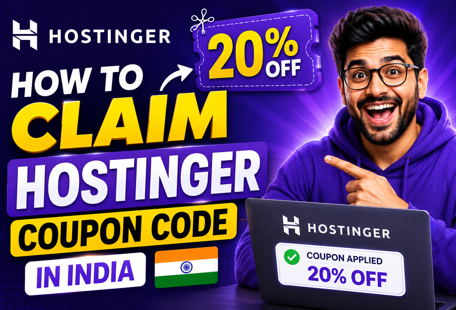 How to Claim Hostinger 20% Off Coupon Code in India
