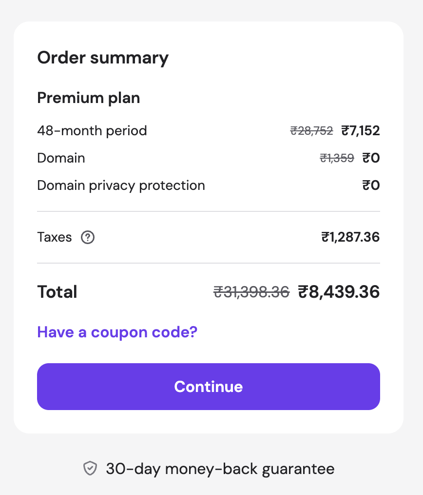 Hostinger couopn code for first time user price before coupon