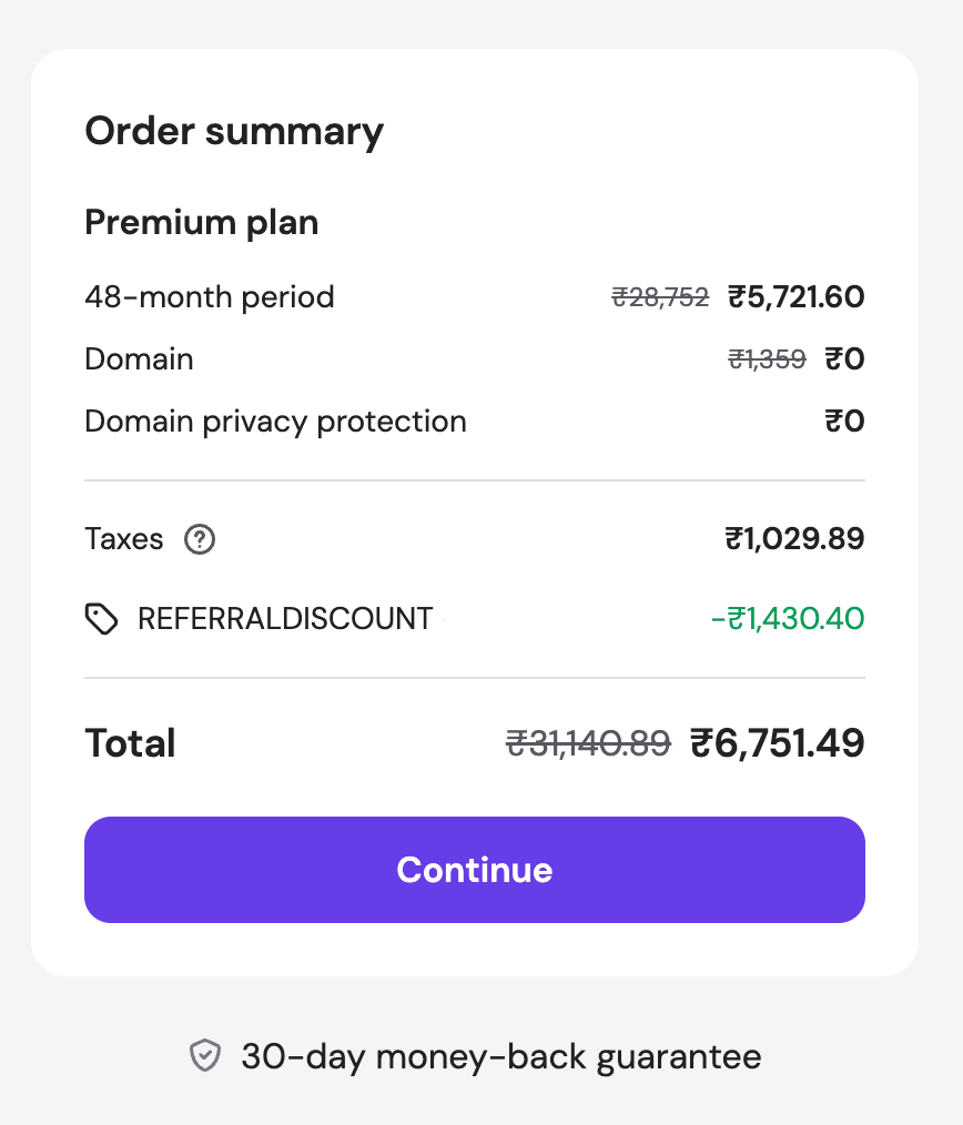Hostinger couopn code for first time user price after coupon code applied